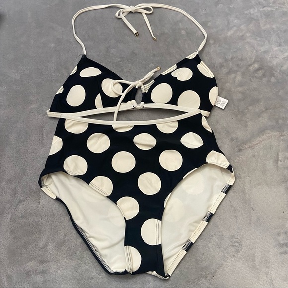 New! SET Kate Spade Kate Spade Drawstring Front Bikini Large Dots 4979 - Picture 6 of 12